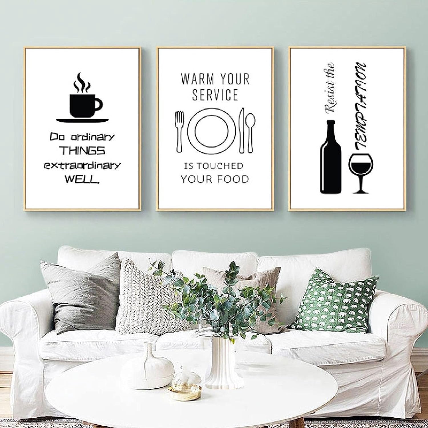 Zwart-witte letters Canvas Schilderij Poster en prints Print聽聽聽Wall Art Foto Woonkamer Eetkamer Koffie Winkel Decor-40x60 3 stks Geen Frame