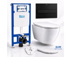 Badland toiletset - Roca DUPLO ONE - ROLO wit - PL7 zwart - A890188206