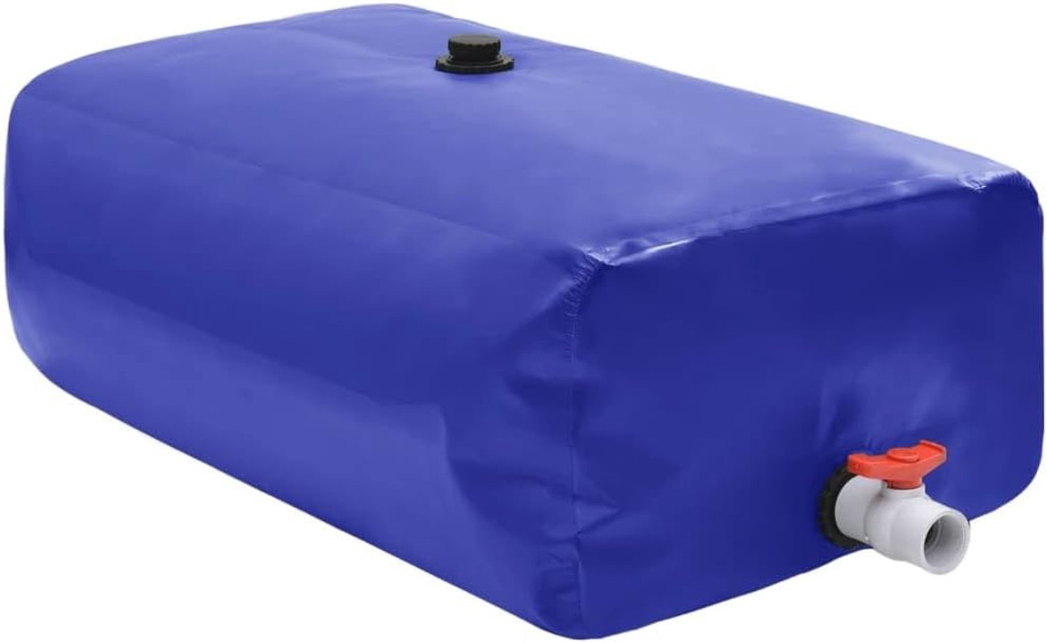 Opvouwbare watertank 1500 l van pvc, waterreservoir met kraan voor tuin en camping, 180 x 120 x 70 cm, 0,7 mm dik