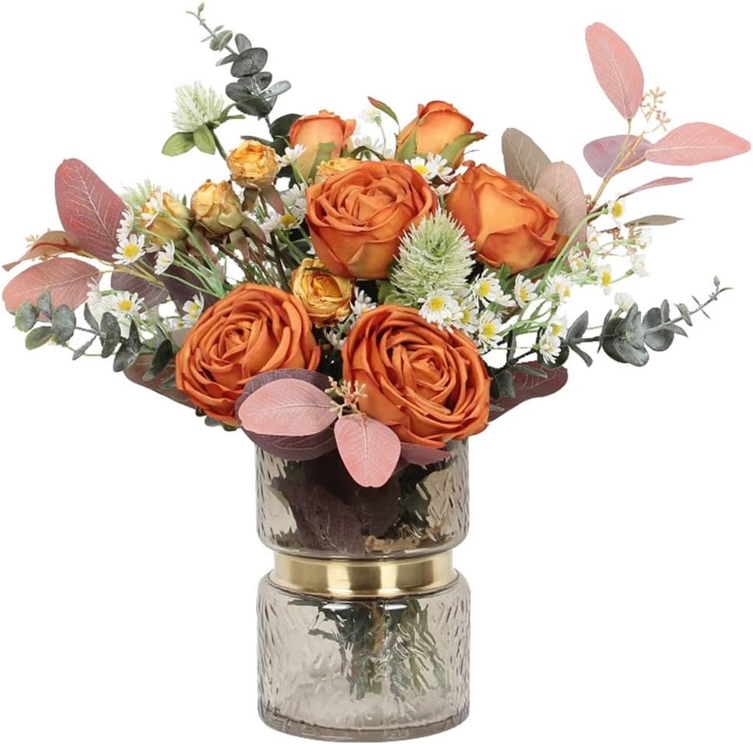 Kunstbloemen Kunstbloemen for decoratie, kunstbloemen boeket zijde nep bloemen met vaas for woonkamer home decor Decoratieve(B)