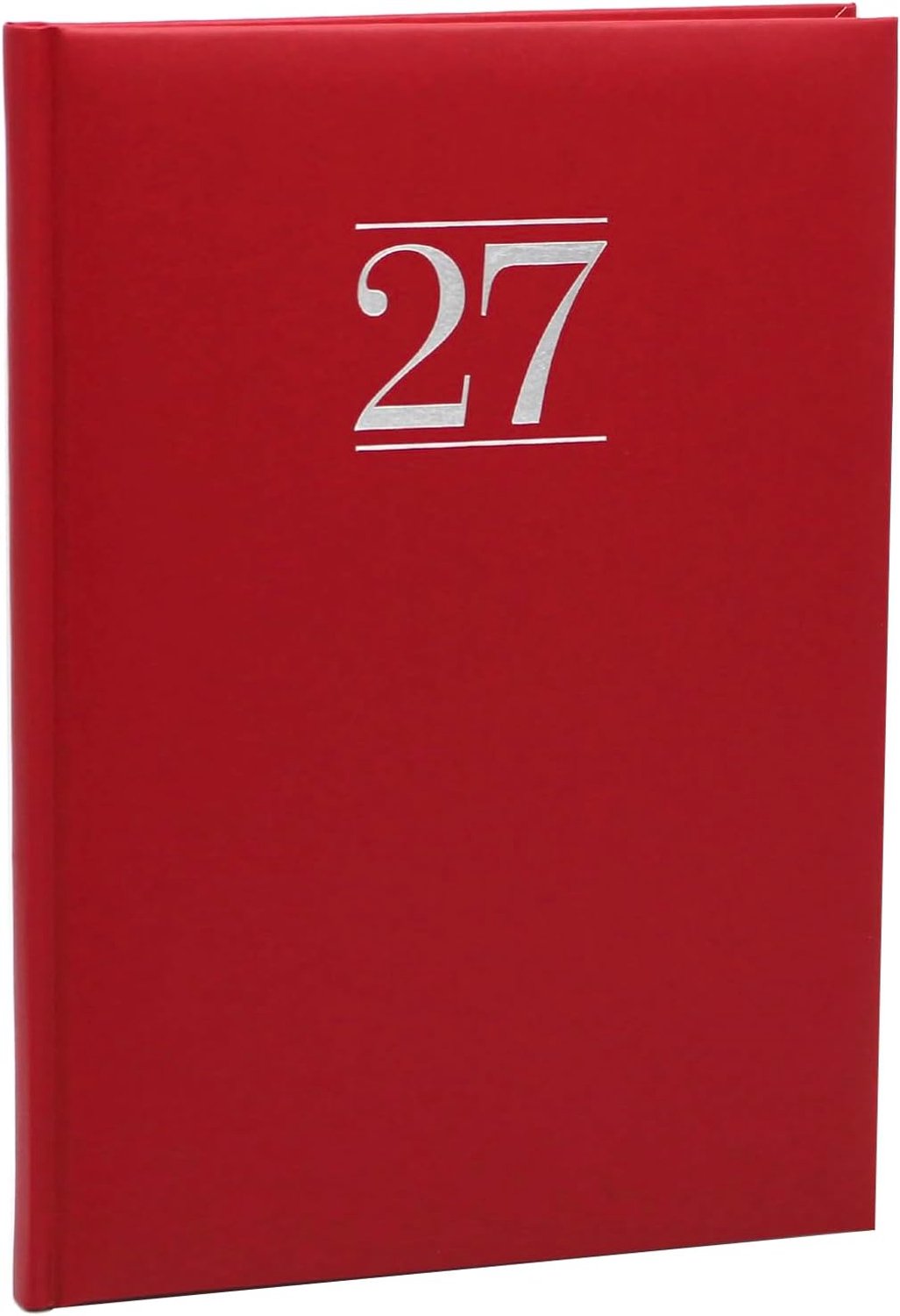 Weekplanner 2027, 17 x 24 cm, omslag van zacht leer, dagboeken voor afspraken en kalenders, rood 1