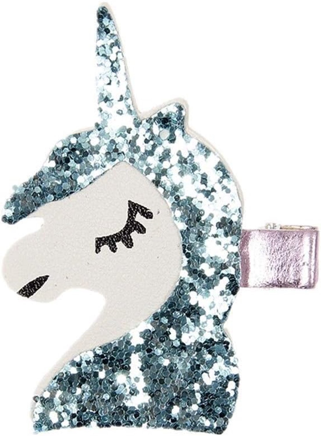 Hairpin eenhoorn kinderen gift volwassen haarspeld cartoon leren pailletten paard hoofddeksels foto partij (Color : Blue)
