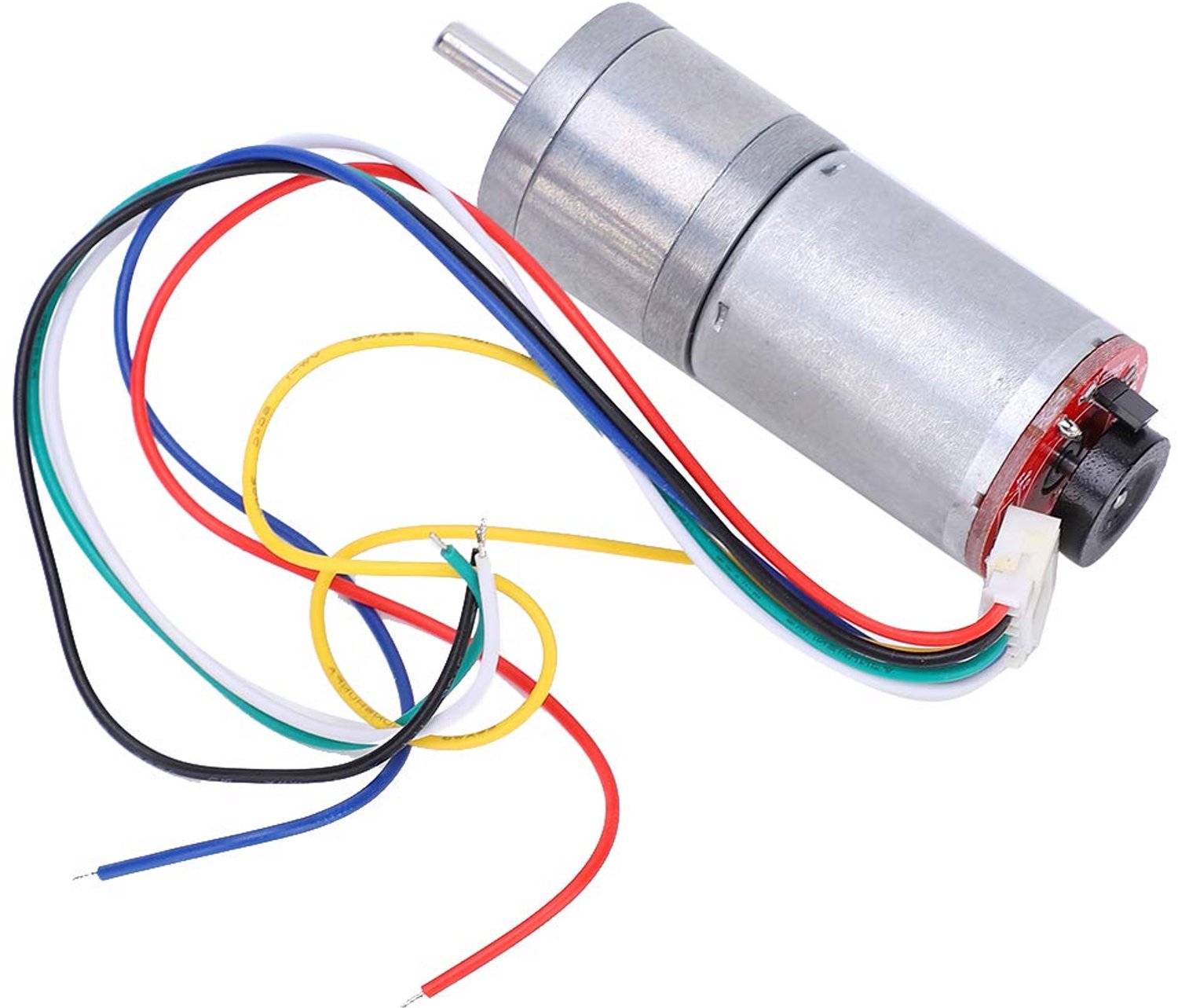 aqxreight Reductiemotor met Snelheidsencoder 12V 1200 RPM DC-borstelmotor Tweefasige Reductiekast Roestvrij Staal Koper GA25 370 Hoog voor Robotica CNC Industrieel (DC12V 1200RPM)