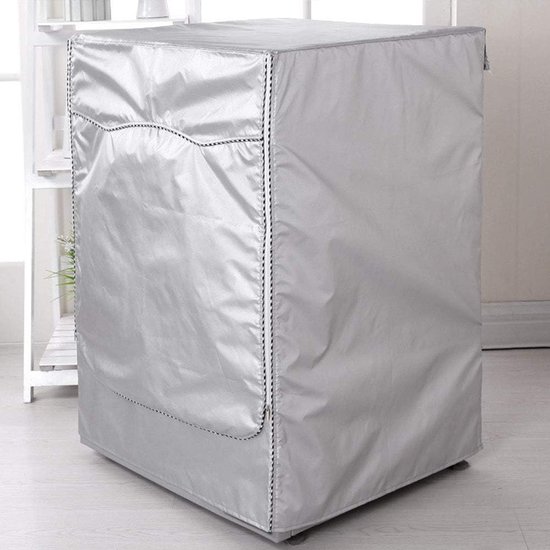 lyrlody Wasmachineafdekking, waterdichte afdekking voor de wasmachine met ritssluiting, stofdichte wasmachine-afdekking, zilver (L-opening) — afbeelding 4