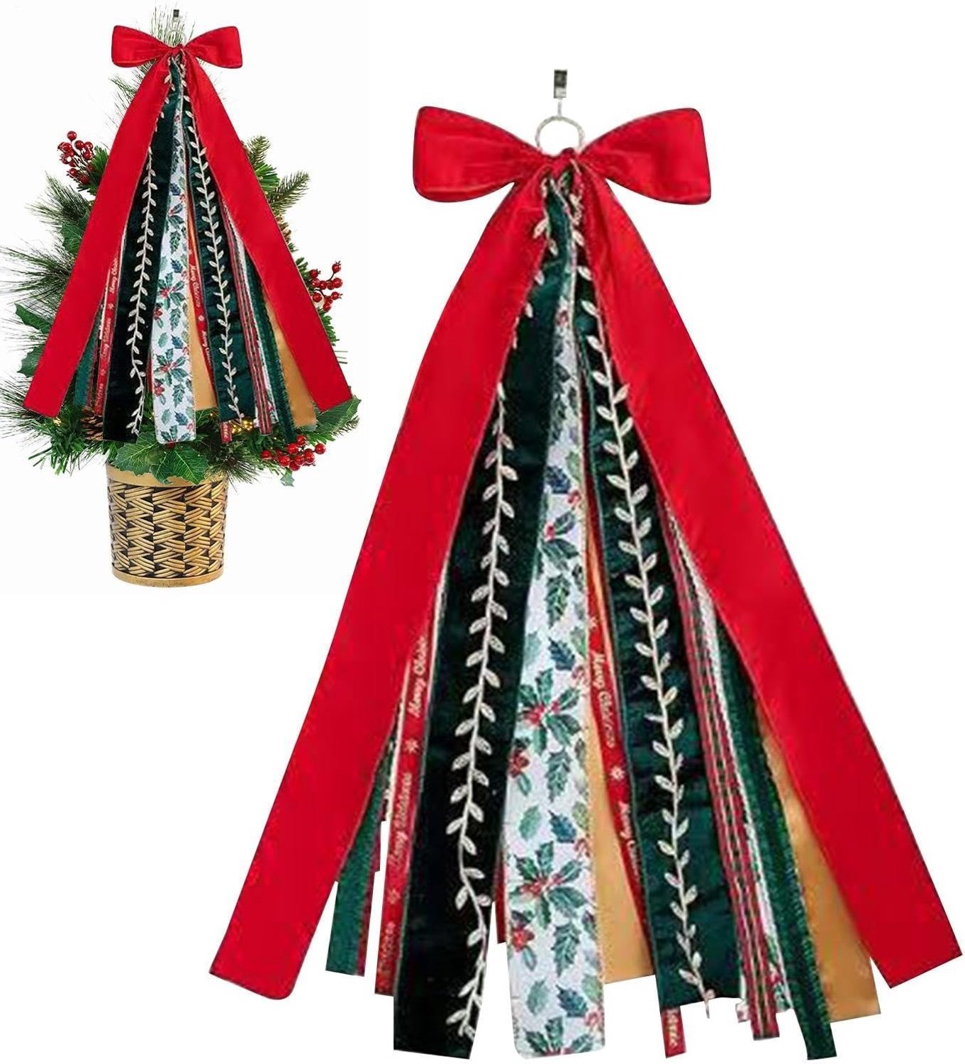 Kerstboog grote clip op decoratief ornament