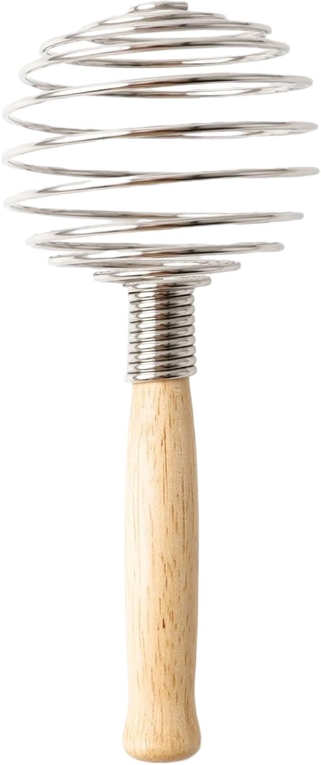 Draagbare garde, garde, deegeieren, melkopschuimer met houten handvat, kookgereedschap, veelzijdig keukenaccessoire om te kloppen, Mesc