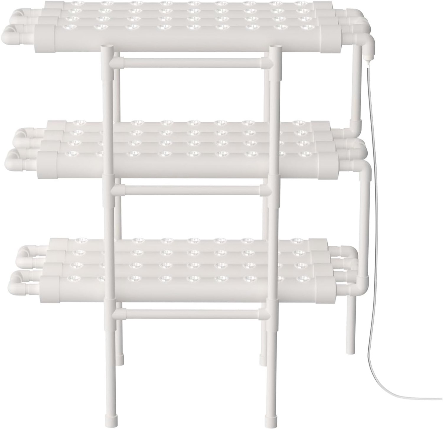 Madelynn Hydroponic Grow Kit 3 lagen hydrocultuur systeem, 108 plantenplaatsen, hydrocultuur kweekset met 12 hoofdbuizen, kweeksysteem voor tuin, balkon, teelt van groenten en fruit