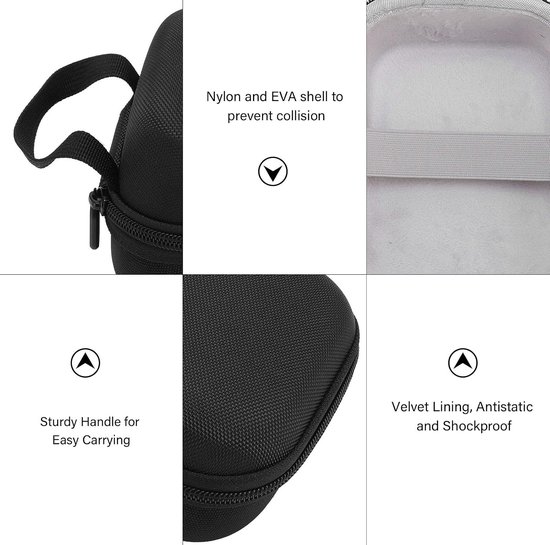 Lyrlody Eva Nylon Hard Shell Opbergkoffer, Zwart — afbeelding 3