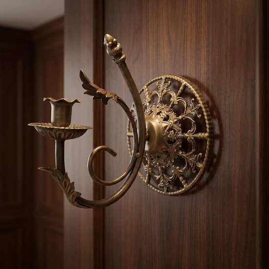 Vintage Wandkandelaar van Ijzer Antieke Wandkaarsenhouder voor Dikke Smalle Kaarsen Rustieke Muurdecoratie voor Woonkamer Slaapkamer Overdekte Veranda — afbeelding 5