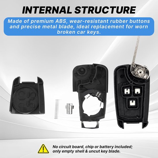 2 stuks sleutelbehuizing 3 toetsen compatibel met Opel Insignia Astra J — afbeelding 4