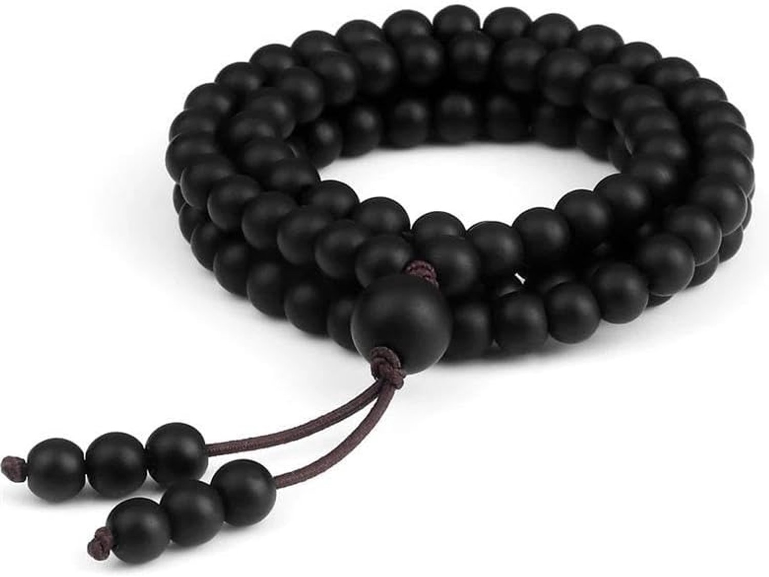 6mm Matte Black Lava Stone Bracelet Necklace 108 Beads