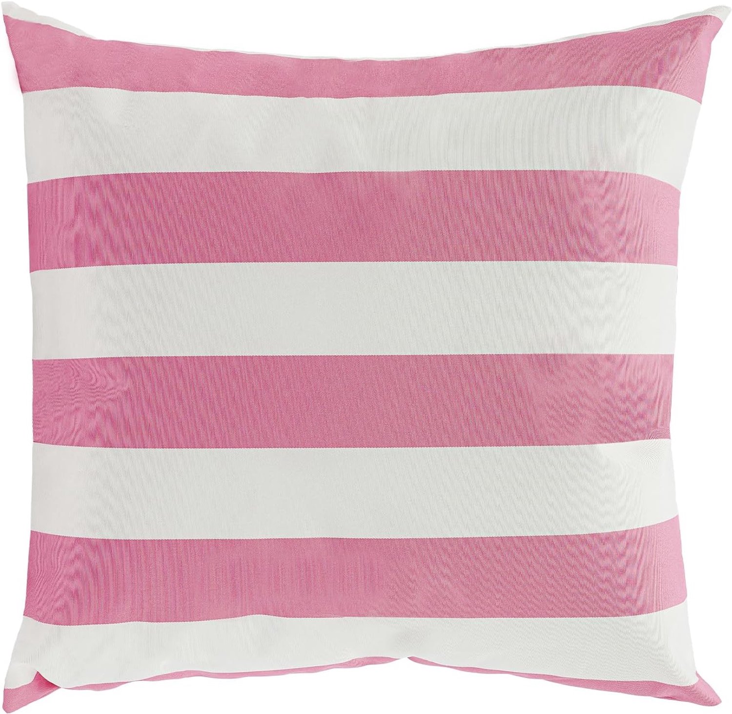 Buitenkussen, waterdicht bankkussen voor buiten, 45 cm, vierkant, waterdicht sierkussen voor tuin, bank, woonkamer, strepen, bankkussen, roze en wit