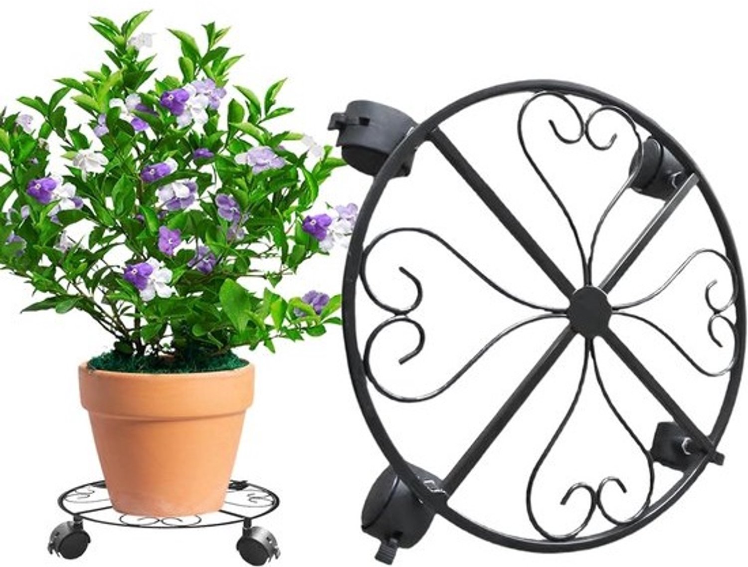 Plantenhouder met wielen - Verrijdbare plantentrolley voor potplanten - Voor het verplaatsen van planten - Met vergrendelbare rollen