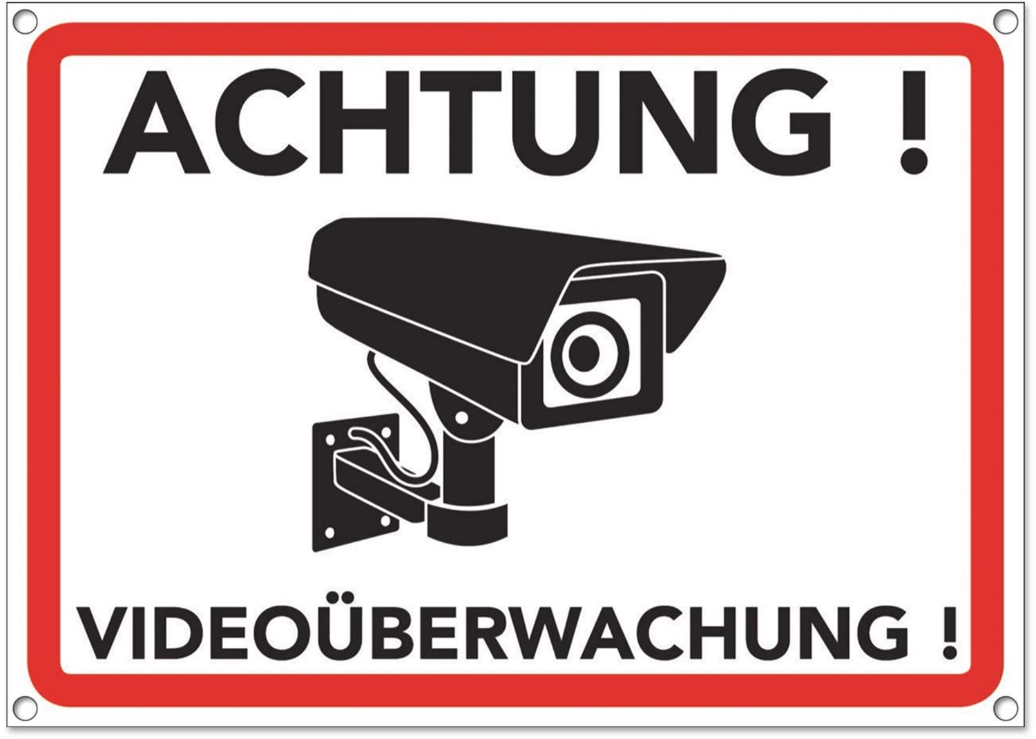 Schild Videobewaking - Waarschuwingsbord - Waarschuwingsbord voor Camerabewaking - Video Surveillance Shield - ShopVlot