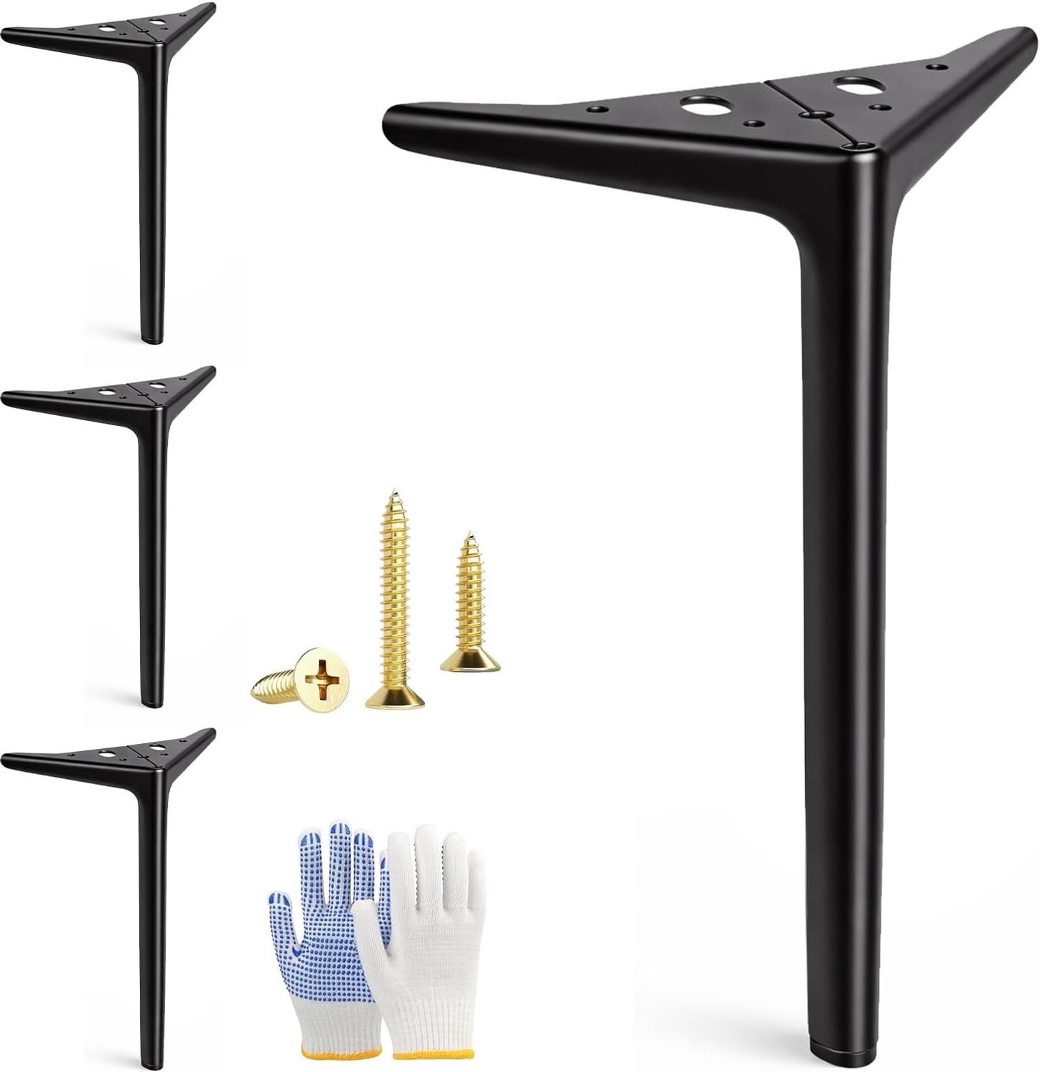 Meubelpoten 25 cm - Zwart metaal - Tot 700 kg belastbaar - Perfect voor stevige meubels - ShopVlot