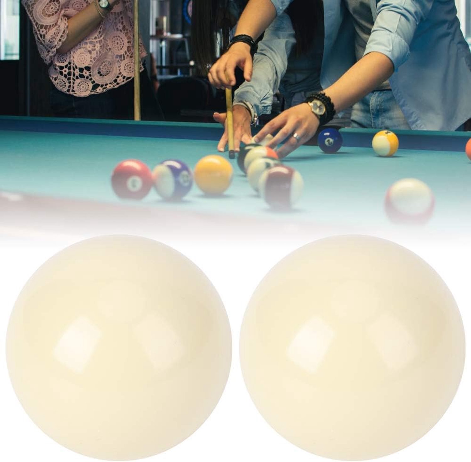 Witte Biljartballen Standaard 5,72 Cm Gladde Trainingsvervanging voor Gamekamers Hars 2 Stuks voor Bars