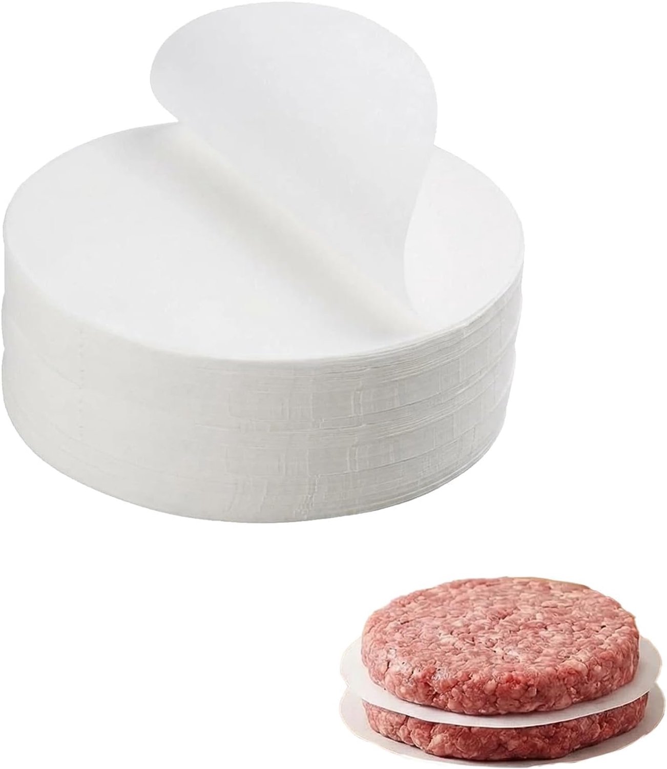 Set van 550 vellen voor hamburgers, 10 cm, rond, hitte- en oliebestendig, ideaal voor het bewaren van gehaktballen en veelzijdig gebruik in de keuken