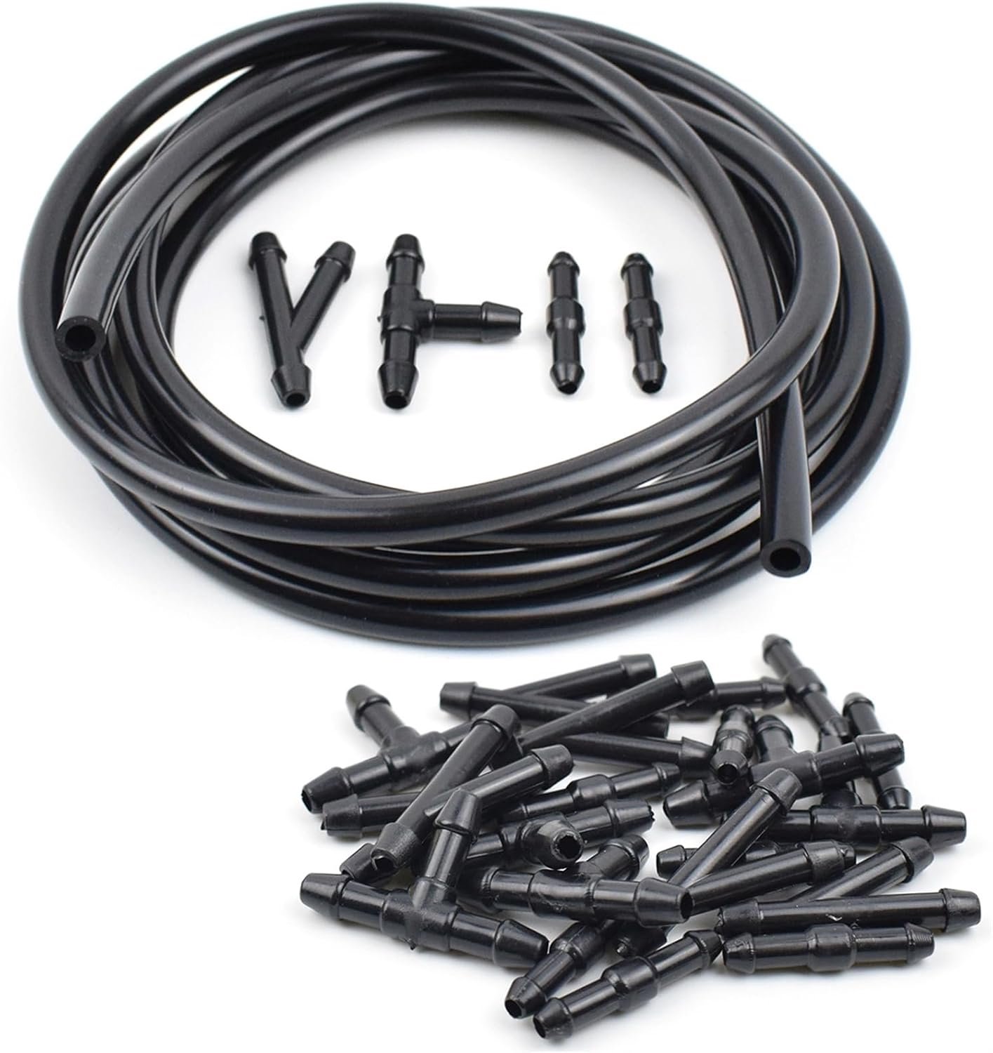 2m Ruitenwisser Sproeierkop Slang Met Connector Kit TY Rechte Pijp Voorruit Spray Jet Waterslang Vloeistof Buis Joiner Ruitensproeiers(Hose and Connectors)
