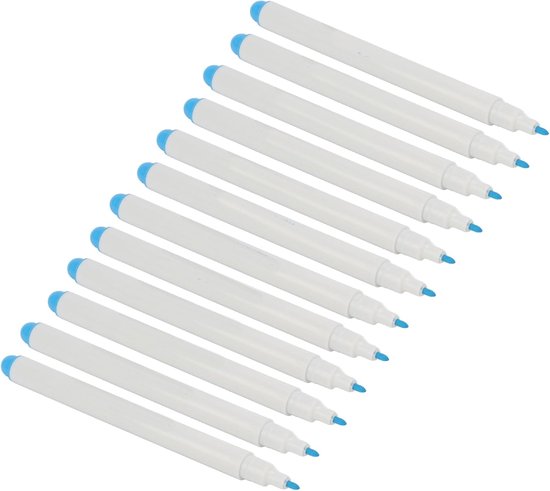 12 Stuks Wateroplosbare Stift voor Stof, Uitwisbare (blauwe in — afbeelding 2