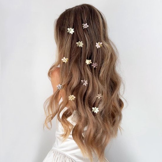 100 stuks kleurrijke mini bloem haarclips, kleine haarspeldjes, mini klauw clips, schattige kaakclips, haarspelden, haarspeldjes, haaraccessoires voor vrouwen, meisjes, kinderen, tieners — afbeelding 2