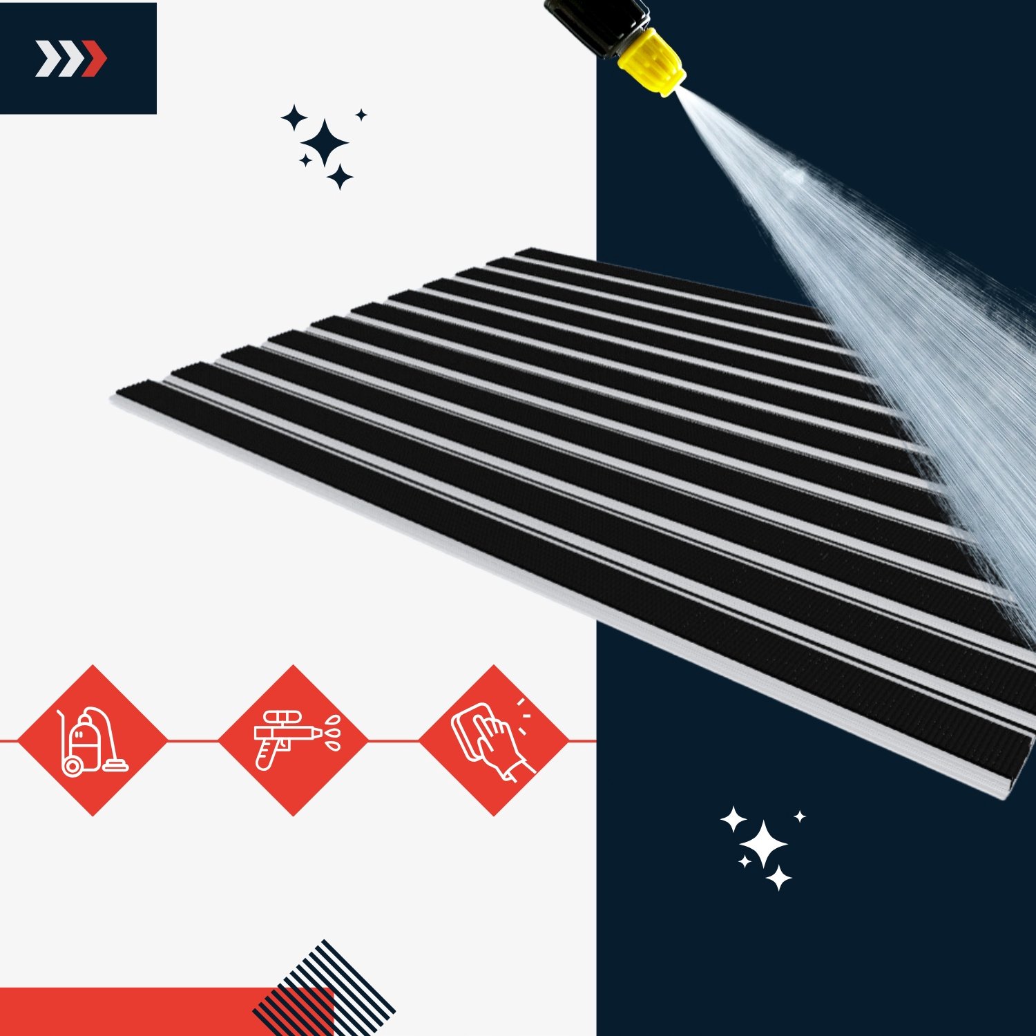 Polentex Aluminium Deurmat met Rubber Inzet - 120x80 cm - Grijs