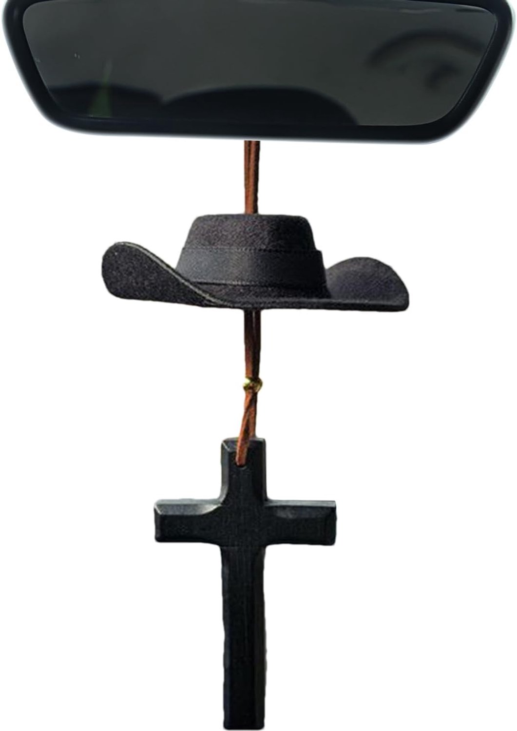 Auto Spiegel Hanger Landelijk Kruis Cowboyhoed Decoratie