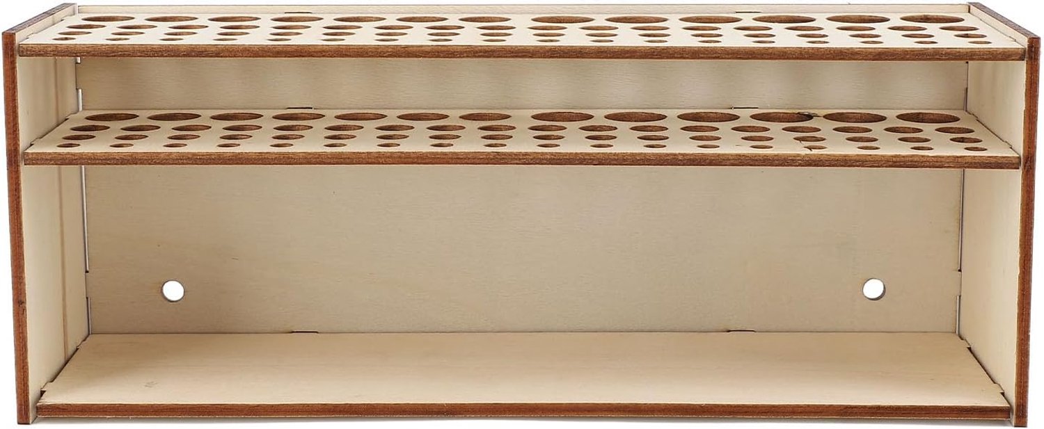 Houten Penseelhouder 67 Gaten Penseelrek, Flexibele en Verwijderbare Organizer voor Schilderliefhebbers, Eenvoudig Uiterlijk