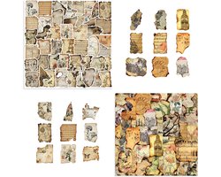 100 Stuks Vintage Scrapbooking Stickers, Antieke Manuscript En Verbrande Fragment Ontwerpen Voor Junk Journal, Planner, Dagboek, Collage, Laptop En DIY Knutselen