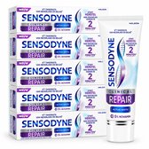 6 x Sensodyne - Tandpasta - Clinical Repair - Active White - Tandglazuur Herstellen - 75 ml - Tandgevoeligheid - Tandpasta - Wittere Tanden - Gevoelige Tanden - Novamin