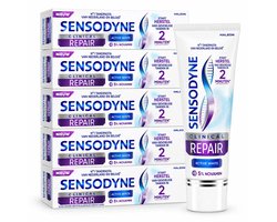 6 x Sensodyne - Tandpasta - Clinical Repair - Active White - Tandglazuur Herstellen - 75 ml - Tandgevoeligheid - Tandpasta - Wittere Tanden - Gevoelige Tanden - Novamin