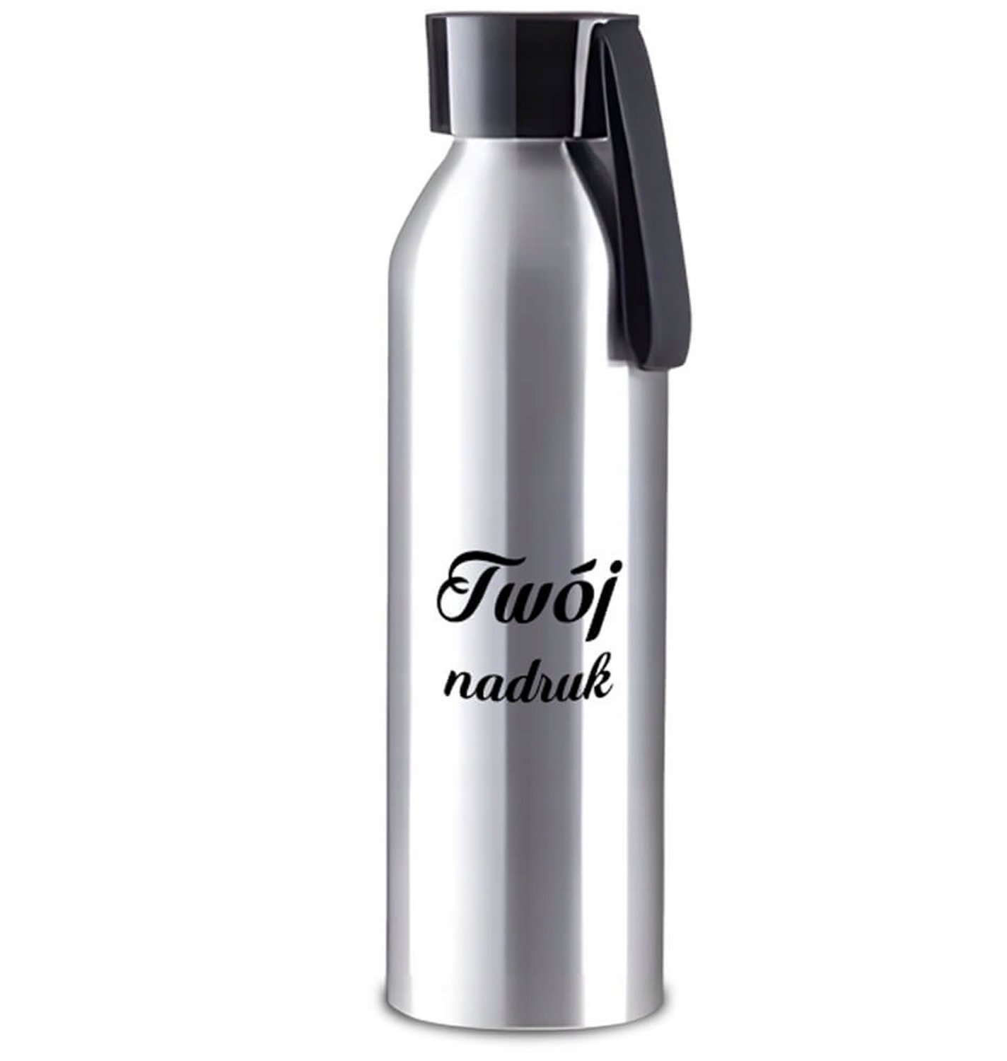 Zilveren Bidon 650ml met Zwarte Dop - Merkloos