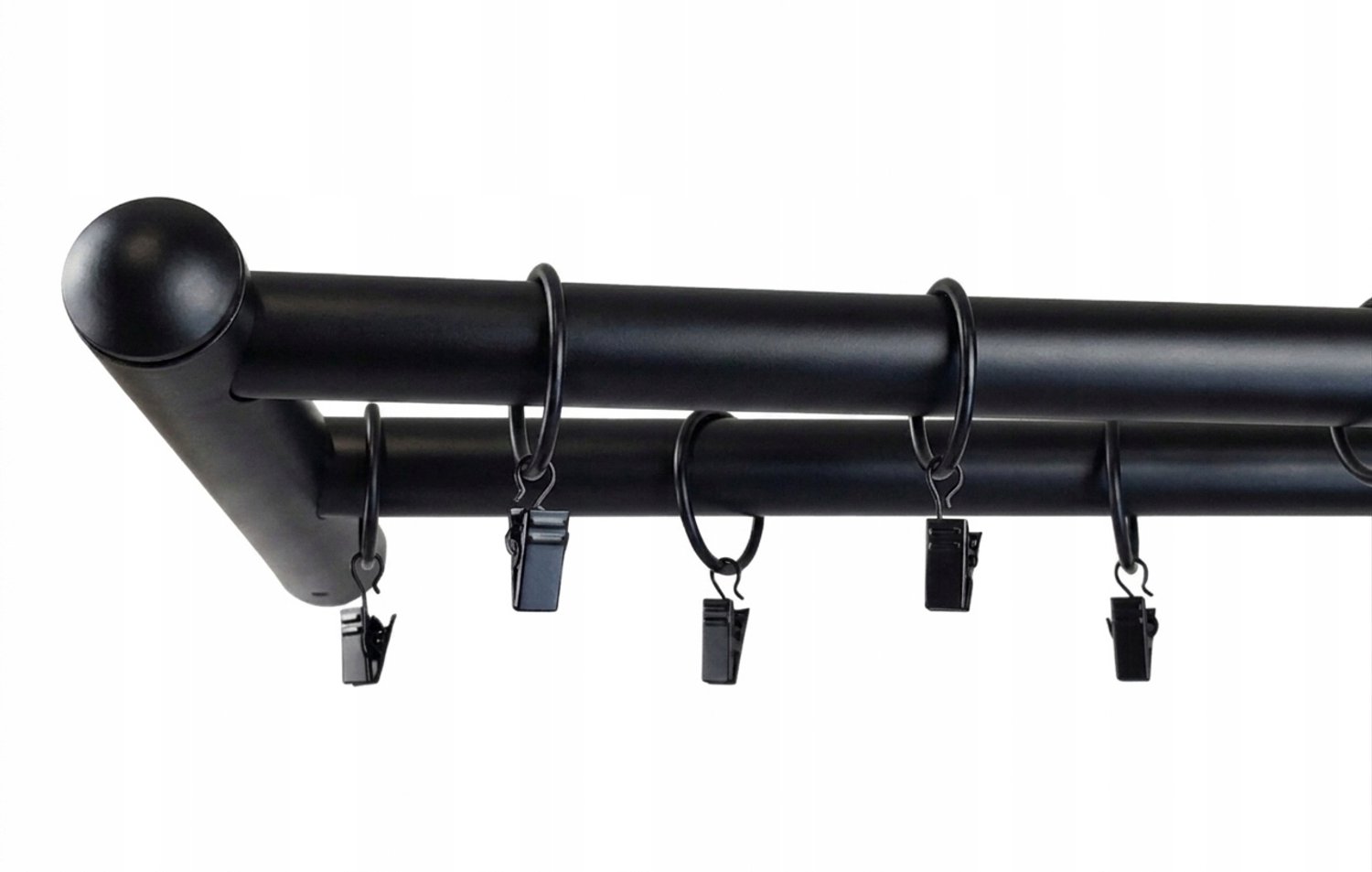 Dubbele metalen gordijnroede 440 cm, Ø 25 mm, merkloos