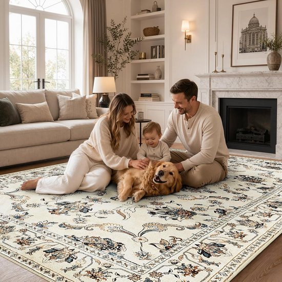 Vangao Tapijt 160x220 cm Oosterse vintage blauw laagpolig Area Rug — afbeelding 2