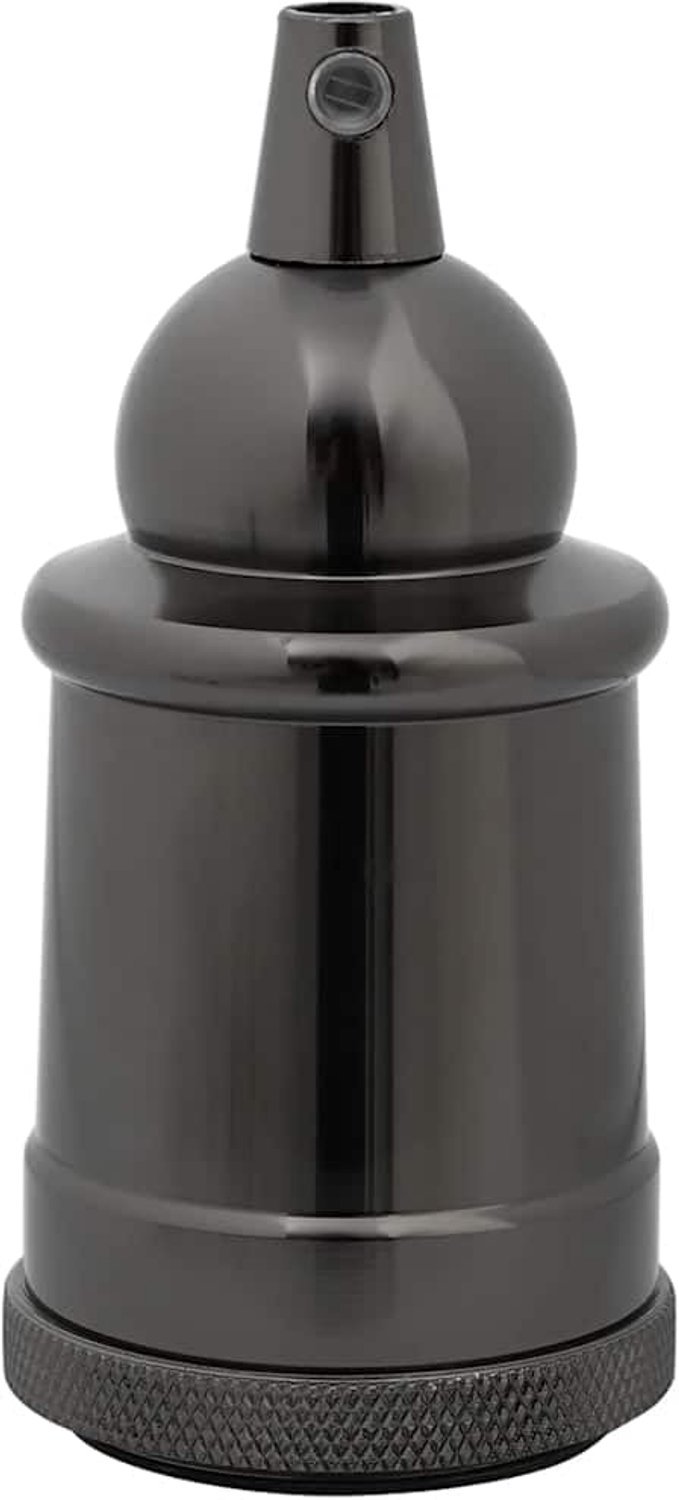 E27 lampfittingen 2 stuks glanzend zwart, aluminium 49x103 mm