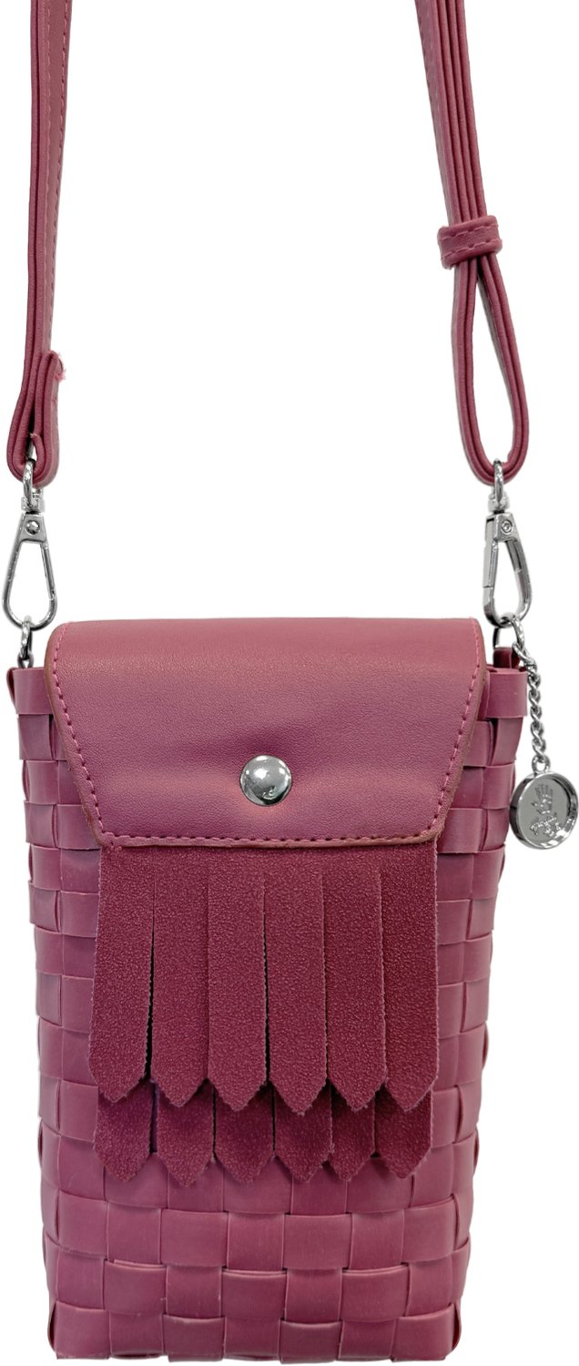 Crossbody bag fat strap raspberry pink size XS with PU shoulder strap