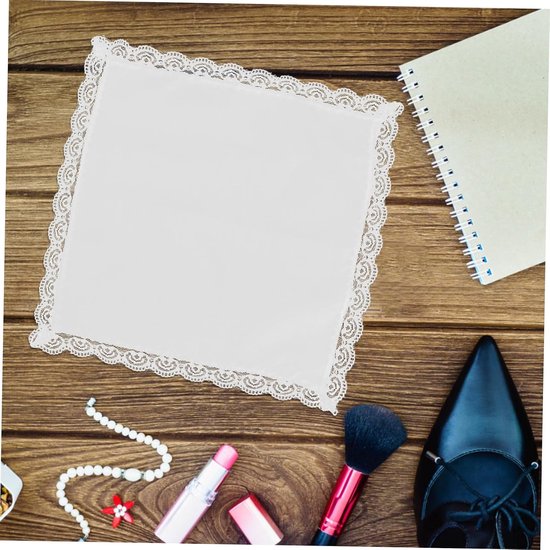 12stuks Elegante Katoenen Zakdoeken Voor Vrouwen Met Kanten Rand Zachte Absorberende Handdoeken Voor Bruiloften Theepartijen Vintage Vierkante Zakdoeken — afbeelding 4