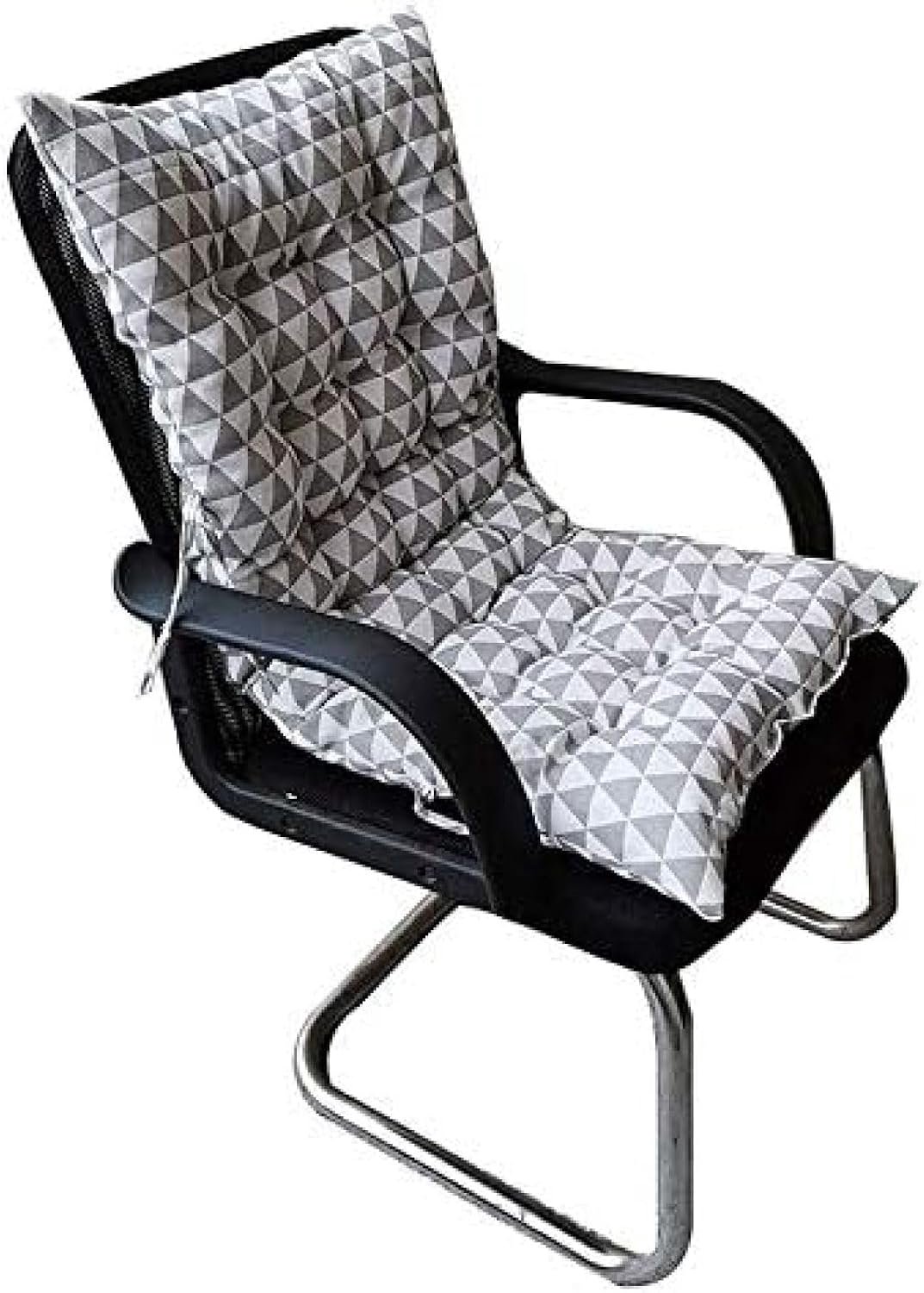 Tuin Hoge Rug Stoel Kussen Buiten Patio Ligstoel Kussen Dikke Gewatteerde Rotan Stoel Schommelstoelen Kussen Rugleuning,Grijze Driehoek,40x90cm,bonny369