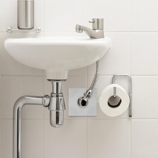 4 Stuks Zelfklevende Vierkante Muurbuisafdekkingen Decoratieve Split Escutcheon Platen voor Badkamer Waterleiding Wandbescherming Universele Loodgietersplaten voor Douchekranen — afbeelding 3