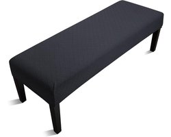 Fuloon Stretch Jacquard Dining Bench Cover - Anti-Dust Afneembare Bench Cover, Wasbare Bench Seat Protector Cover voor Woonkamer, Slaapkamer, Keuken (zwart)
