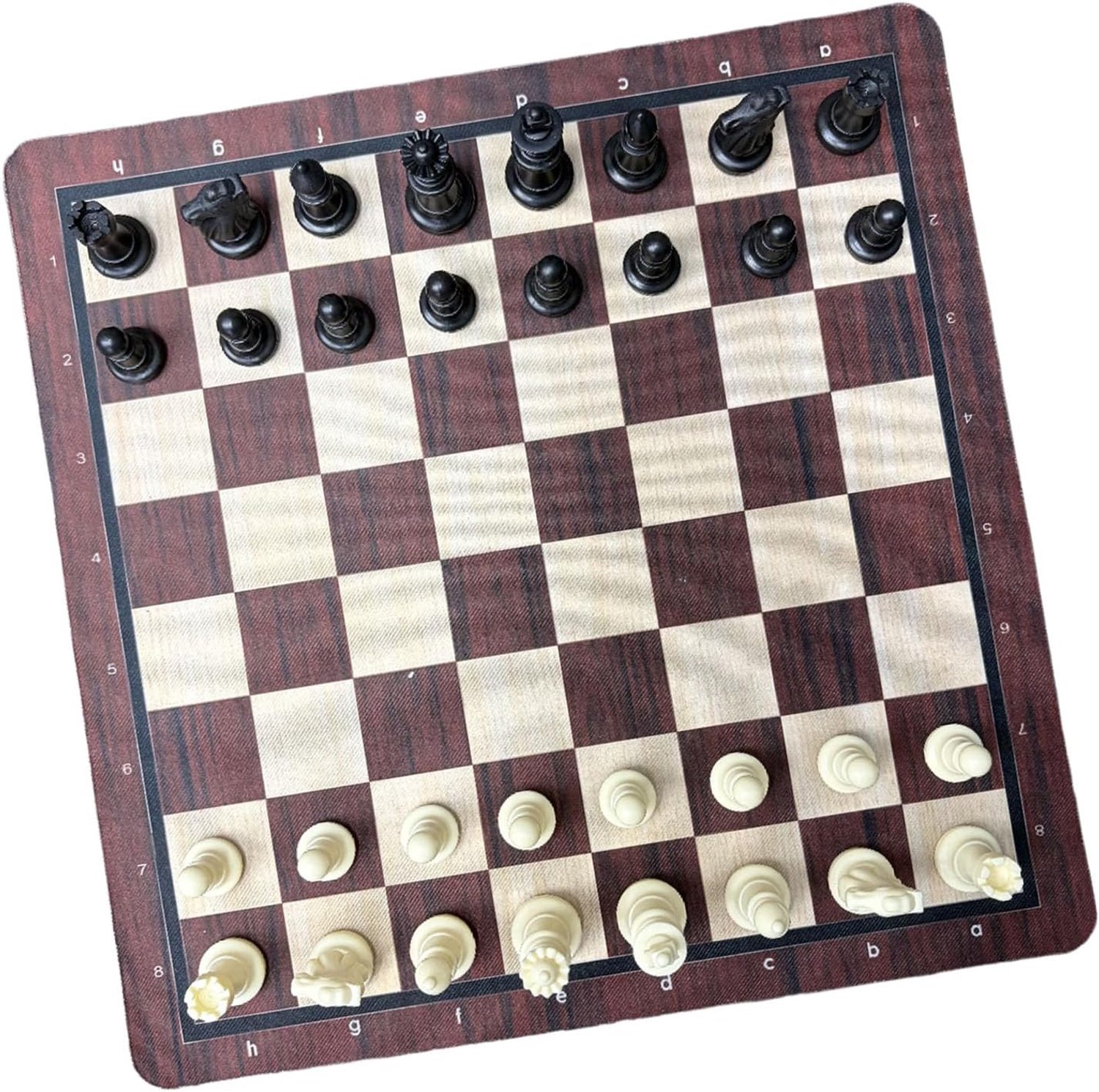 Goshyda Schaken Set 13,78 Inch, Imitatie Houtnerf Bord met 2,48 Inch