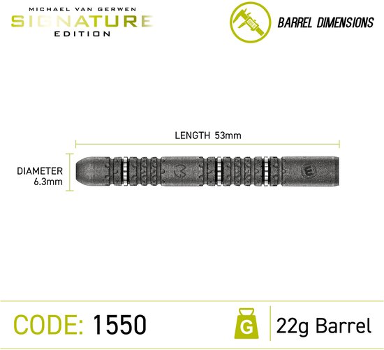 Winmau Michael van Gerwen Signature Edition 90% - Dartpijlen van Merkloos — afbeelding 5