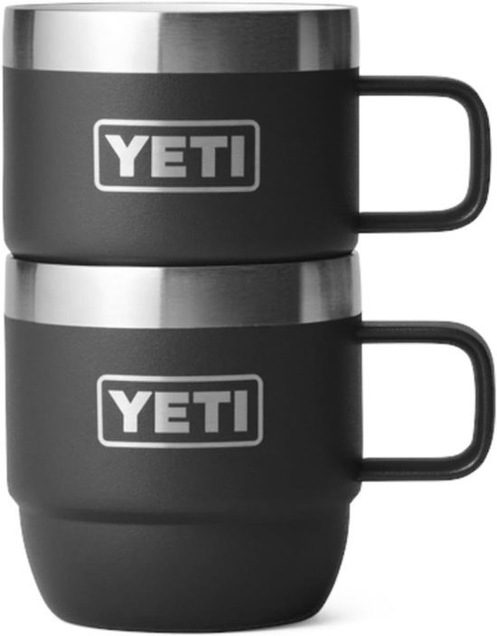 Set van 2 isolerende espresso-mokken RVS stapelbaar 177ml zwart — afbeelding 2