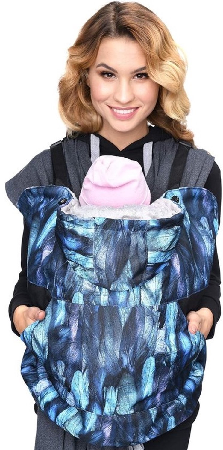 Universele draagdoekhoes - Babycarrier-cape - Blauw - Geschikt voor alle dragers