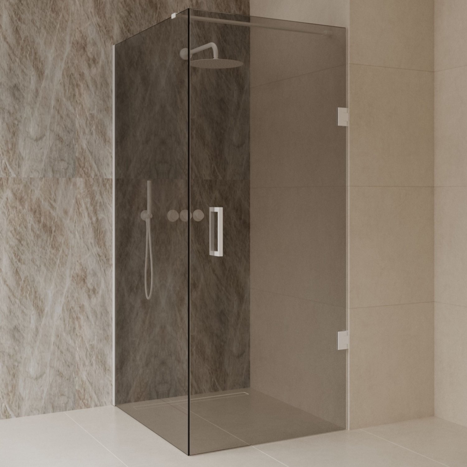 Sanitado Dalis Douchecabine Rookglas Mat Wit Profielen 90x90 cm
