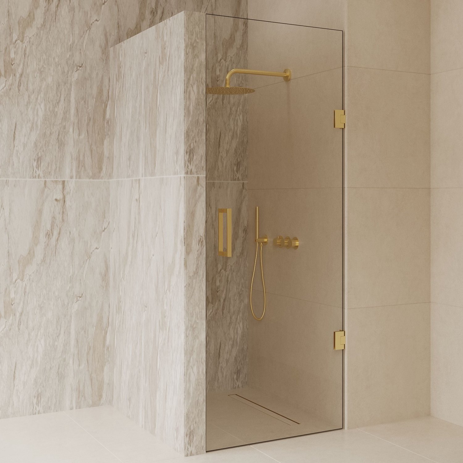 Sanitado Dalis Nisdeur Helder Glas Mat Goud Profielen 80x200 cm