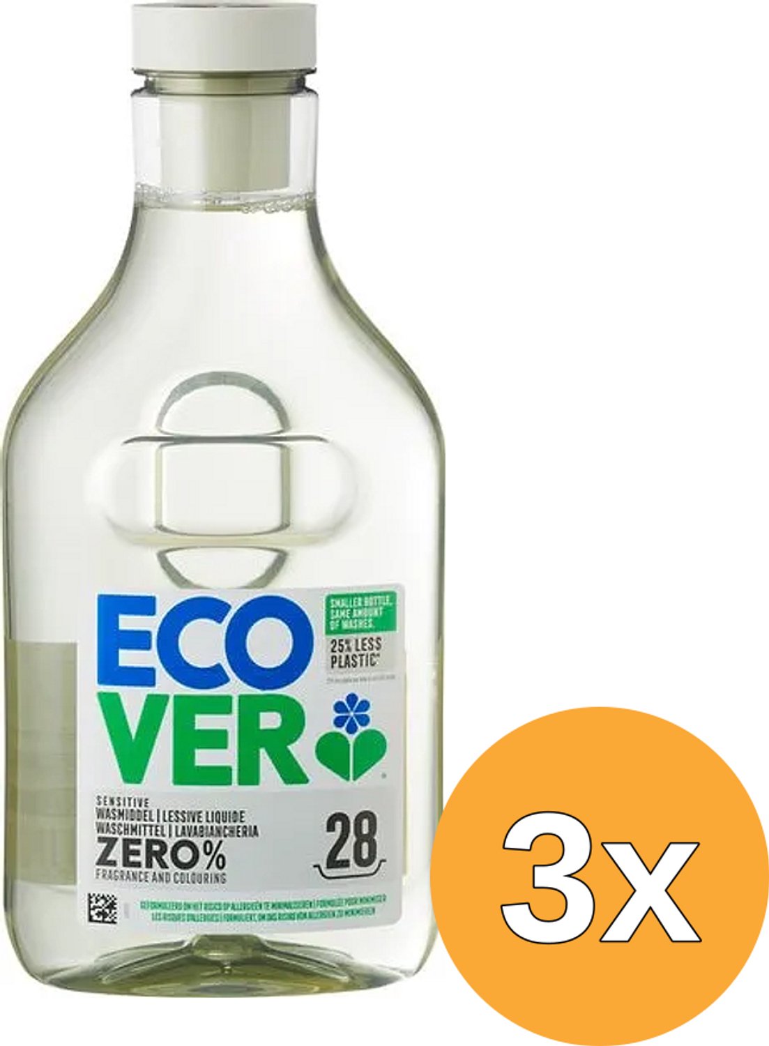 3x Ecover Wasmiddel Senstive Zero (1000 ml)
