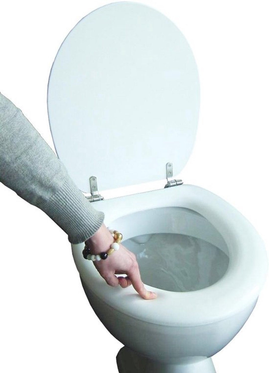 Comfortabele Wc-bril - Wit Bekleed - Met RVS Scharnieren - Zacht Zitcomfort