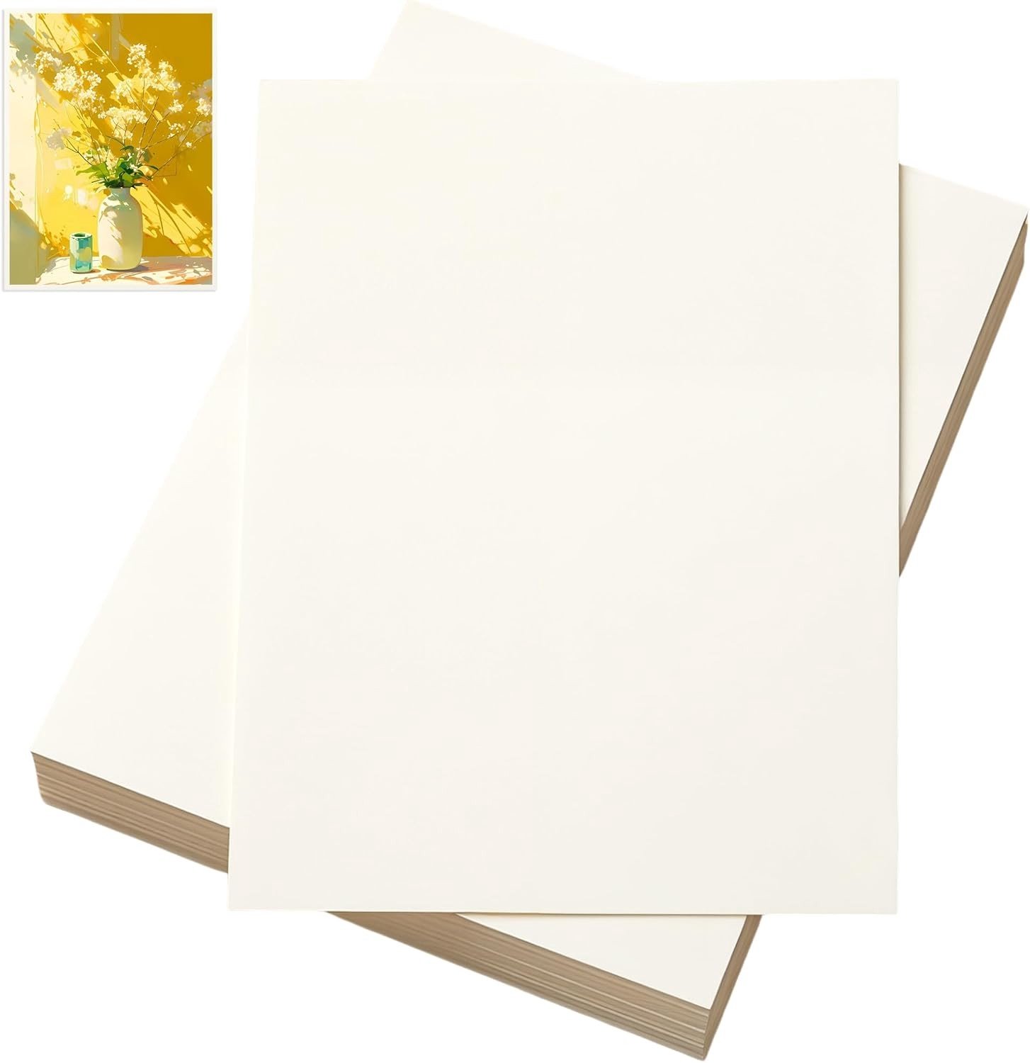 Natuurlijke Witte A4 Tonpapier 50 Vellen voor Schilderen, Kaarten, Uitnodigingen en Creatieve Projecten, 21 x 29,7 cm