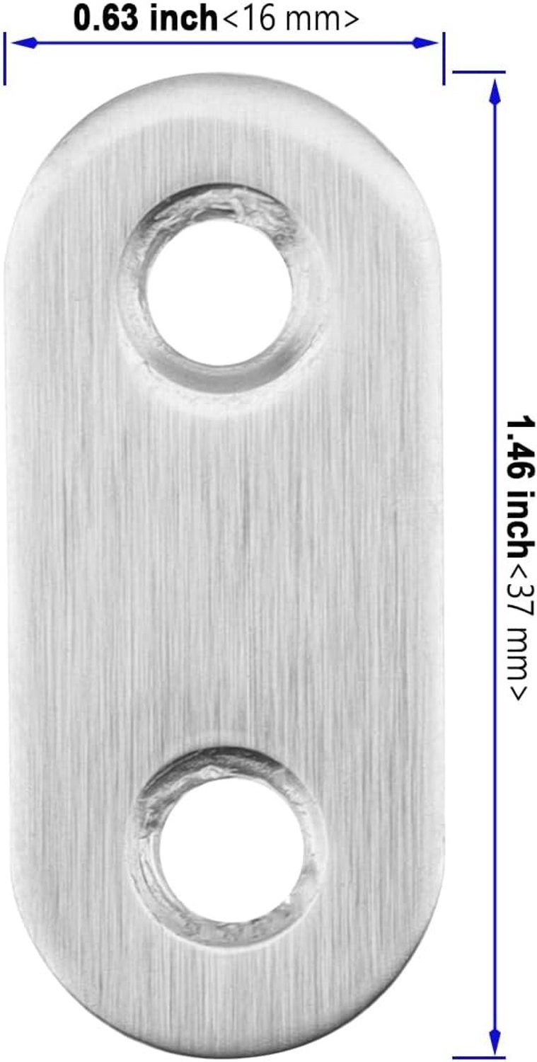 Set van 30 RVS Verbindingselementen 37 x 16mm - Stevige Platen voor Meubelreparatie, Verbinden en Ondersteunen met Schroeven — afbeelding 5