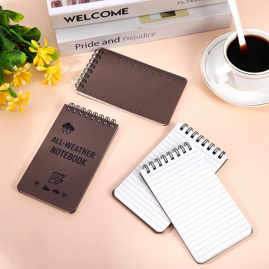 Write in the Rain, 4 stuks waterdicht notitieboek, veldnotities, pocket notebook voor outdoor-avonturen, regendagistraties en veldwerk (bruin) — afbeelding 4